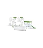 MAM - Elektrische Doppel-Milchpumpe – 2-in-1-Milchpumpe mit 9 Intensitätsstufen und 3 Stunden Akkulaufzeit – 2 Easy Start Anti-Colic Flaschen & 2 Vorratsdosen inklusive – Grün