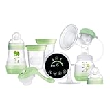 MAM Elektrische und manuelle Milchpumpe 2-in-1, mit 9 Stimulationsstufen, enthält 2 Babyflaschen, Easy Start, Grün