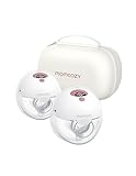 Momcozy Milchpumpe Elektrisch Tragbar Freihändig M5, Tragbare Doppelmilchpumpe Für Den Babymund, Doppelt Abgedichteter Flansch Mit 3 Modi und 9 Stufen, Milchpumpe Elektrisch, 24 mm (2, Rot)
