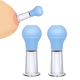 NURCIX 2 Stück Nippelsauger Brustwarzen Vergrößerung Brustwarzensauger Nippel Sucker Set Bruststimulation Saugkraft BDSM Bondage Klitoris Sucker Vakuum Pussy Pump Sexspielzeug für Frauen(Blau-S)