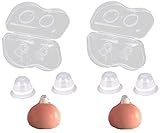 Careforyou Nipplesuckers Brustwarzen-Korrektor für flache umgekehrte Brustwarzen zum Stillen von Mutter oder Frauen, Silikon, mit transparenter Hülle, 2 Paar