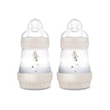 MAM Easy Start Anti-Colic Babyflasche | Milchflasche für Neugeborene | 94% Akzeptanz | 80% weniger Koliken | stillfreundliche Trinkflasche | Sauger Gr. 1 | 160ml | 0+ Mon | uni | Hase | 2 Stück