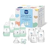 MAM Easy Start Anti-Colic Starter Set, mitwachsende Baby Erstausstattung mit Schnuller, Flaschen & Griffen, Baby Geschenk Set, ab Geburt, blau