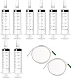 8 Stk 60ml ( 50ml ) Spritze mit 2 Stk Schlauch, Steril Spritzen mit Deckel Kunststoff Spritze zum öl Bremsflüasigkeit, Brusternährungsset, Plastik Spritze zum Kleine Haustierfütterung