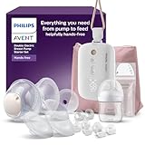 Philips Avent Hands-Free-Milchpumpen-Starter-Set, Motor in Krankenhausqualität, spiegelt den Trinkrhythmus des Babys wider, bis zu 85 Pumpbewegungen pro Minute, Modell SCD553/11
