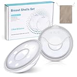 Lilian&Gema Milchauffangschalen Stillen 2 Stück, BPA-frei, Muttermilch Auffangschale, Aufbewahrungsbecher mit Aufbewahrungstasche, Wiederverwendbar Auffangschale, Milchauffangschale Brustschalen Set