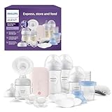 Philips Avent Elektrische Natural Motion Milchpumpe - Set zum Abpumpen, Aufbewahren und Füttern inkl. Flaschen, Schnuller und Becher (Modell SCD340/31)