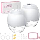 Milchpumpe Elektrisch Tragbar Freihändig - Jheppbay All-in-one Elektrische Milchpumpe, Schmerzfreie, BPA-frei, mit 17/19/21/24mm Flansch, 2 Stück