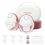 Momcozy Milchpumpe Mobile Style| M6, Tragbare Stillpumpe, Idealer Rhythmus für mehr Milch, DoubleFit-Flansch, mehr Passform und Diskretion mit 3 Modi und 9 Stufen - 24 mm (2, Rot)
