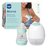MAM Move Milchpumpe, Handsfree Milchpumpe ohne Schläuche oder Kabel passt dank ihres schlanken Designs in jeden BH, elektrische Milchpumpe mit 3 Modi für effizientes & diskretes Abpumpen
