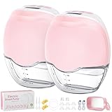 Milchpumpe Elektrisch Tragbar Freihändig - Jheppbay All-in-one Elektrische Milchpumpe, Schmerzfreie, BPA-frei, mit 17/19/21/24mm Flansch, 2 Stück