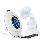 NUK Nature Sense elektrische Milchpumpe mit Akku, LCD-Display und Memory Funktion, inkl. Muttermilchbehälter, 150 ml