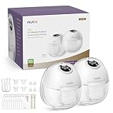 Nuliie Milchpumpe Elektrisch tragbare S32, Elektrische milchpumpe freihändig 4 Modi 9 Stufen mit 18/21/24 mm komfortabler Flansch, Privat, mit Ersatzzubehör im Lieferumfang (2Packs, Weiß)