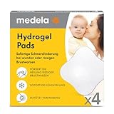 Medela Hydrogel Pads – Sofortige Schmerzlinderung bei wunden oder rissigen Brustwarzen durch Stillen oder Abpumpen – Kühlende Feuchtigkeit unterstützt die natürliche Heilung – 4er Pack