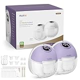 Nuliie Milchpumpe Elektrisch tragbare S32, Elektrische milchpumpe freihändig 4 Modi 9 Stufen mit 18/21/24 mm komfortabler Flansch, Privat, mit Ersatzzubehör im Lieferumfang (2Packs, Violet)