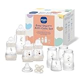 MAM Easy Start Anti-Colic Starter Set, mitwachsende Baby Erstausstattung mit Schnuller, Flaschen & Griffen, Baby Geschenk Set, ab Geburt, beige